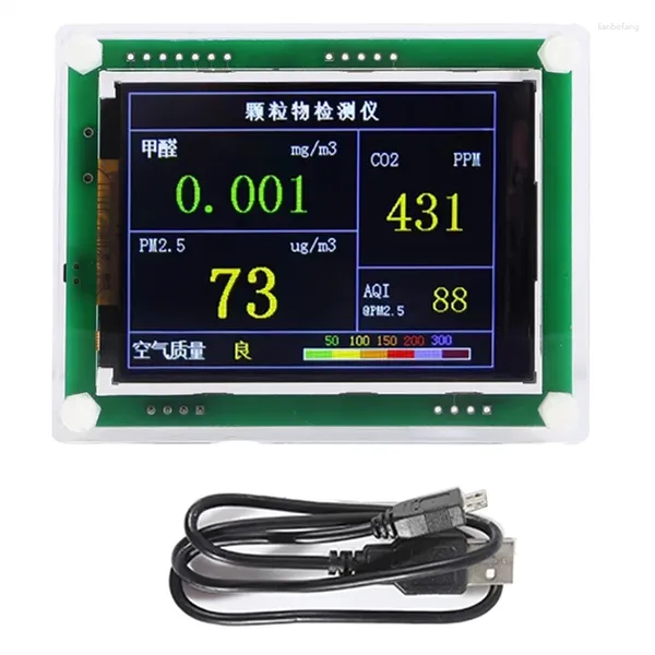 Doméstico interior pm2.5 m5 de versão do detector de qualidade monitoramento de poeira sensor de medição de neblina tft lcd