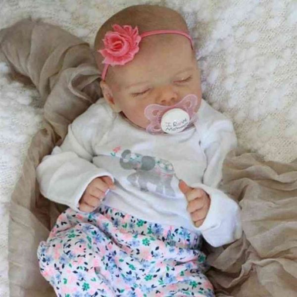 RSG Bebe Reborn Colls 17 дюймов жизни в жизни новорожденных спящий ребенок реалистичный близнец виниловый тело LOL готовый рождественский подарок куклы AA2203233U