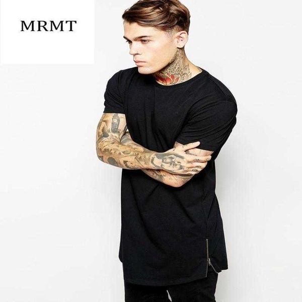 Novo designer masculino preto longa camiseta zipper hip hop longline tampes extras camisetas camisetas para homens altos camiseta