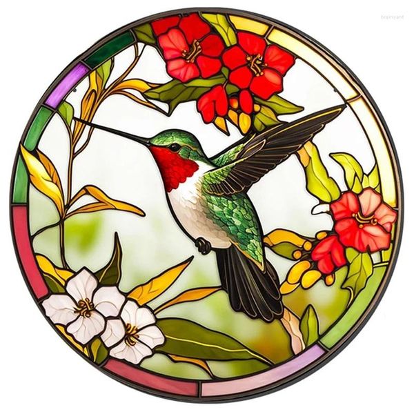 Estatuetas decorativas de 1 peça de vitral de vidro suncatcher bird windowings aniring amante box como mostrado acrílico com gancho memorial