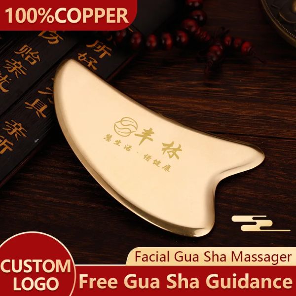 Massager Gesichtsmassage Werkzeug Gua Sha Gesichts Schönheit Werkzeug Augeninstrument Messing Scraping Plate Beauty Instrument Metallmassageplatte