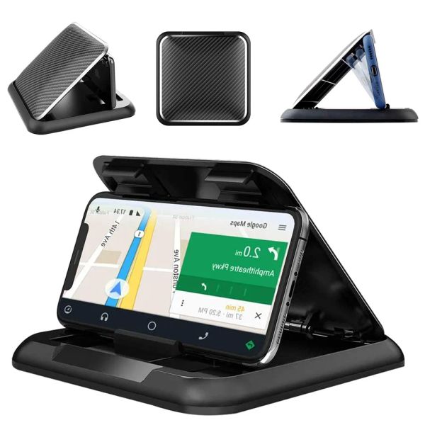 Stands Carbon Fiber Car Phone Painel Dashboard Universal de 3 a 7 polegadas CLIPE DE MOLTO DE TOPELO MOLETO PARA IPHONE