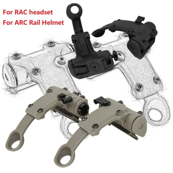 Tampões para os ouvidos de capacete tático ADAPTORES ADAPTORES DO ARCO DE ARCO PARA RAC RUMET RUME RUDO Shooting Airsoft Sports Tactical fone de ouvido tático