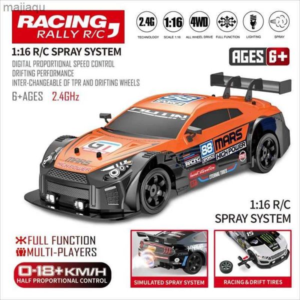 Auto elettriche/rc auto RC 2.4g 4wd 1 16 Auto di guida di guida ad alta velocità di grande spray Due tipi di pneumatici per le corse professionali in edizione classica Giftsl2404