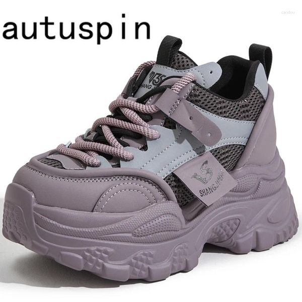 Scarpe casual autuspin estate sneaker piattaforma piattaforma piena di sport giunti 2024 tendenza comoda da donna a vena