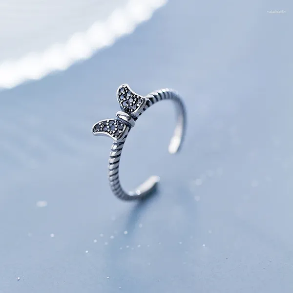 С боковыми камнями модные милые корейские серебряные хрустальные кольца для боунота для женщин -вовлеченности годовщина черная кубическая циркония кольцо украшения