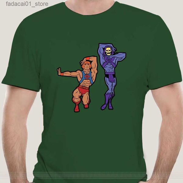 Camisetas masculinas Camiseta de verão de algodão ele homem esqueletor dança gay lgbt lgbtq purple muscle moda camiseta homens marca teeshirt q240426