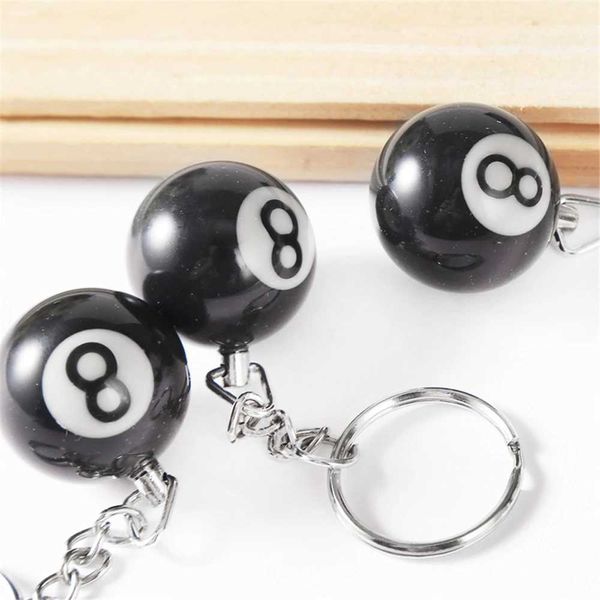 Keychains Cacadains criativos Black No 8 Billiard Keychain Mini Ball Pingente de keyring Bar Table Decoration Sports Sports Bolsa Bola de Bola de Chave do Carro