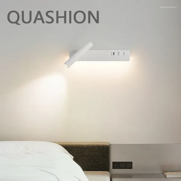 Lâmpada de parede moderna el decor corpo metal corpo acrílico lampes de cabeceira luz de arco de areia led lustres de leitura rotativa com interruptores com interruptores
