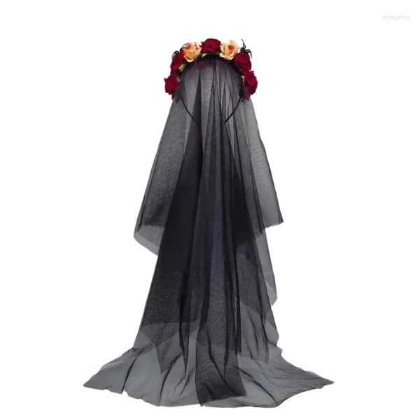 Клипы для волос Страшное Хэллоуин невеста повязка на голову Смешная призрачная косплейная вечеринка для головного убора шарнир