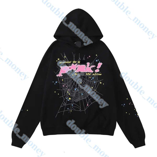 Spider Hoodie 555 Bosys Hoodie Spider Hoodie Männer Frauen T Shirt Foam Print Spider Web Grafik Pink Sweatshirts Y2K Pullovers Pant S-XL 7