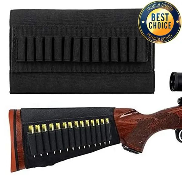 Holstres de 14 orifícios Buttstock Titular Boleteira Elastic Durável Para Cartucho de Casca de Rifle Tampa Rápida da Cheek Butt Cheek