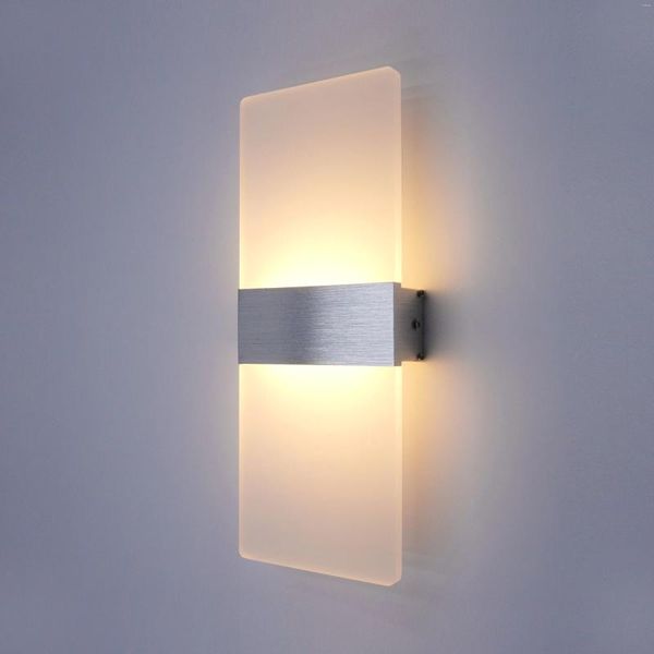 Lampada a parete moderna minimalista a led interno in alluminio acrilico acrilico hardwire camera da letto da letto corridoio sconde sconde
