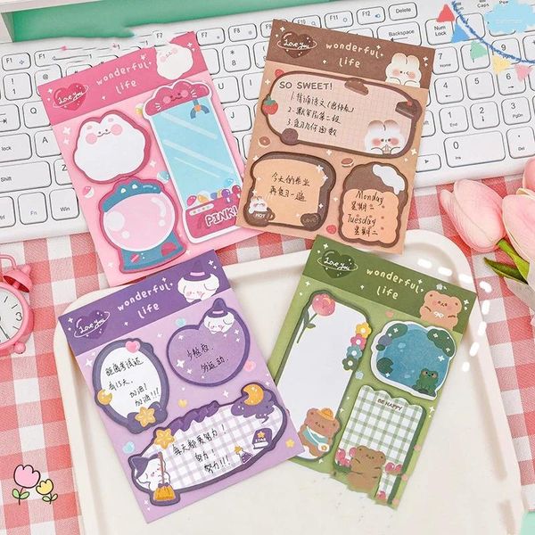 PCS/LOT KAWAII BEAR Memo Pad Not Sevimli N Times Kırtasiye Etiket Not Defarı Postane Okul Malzemeleri