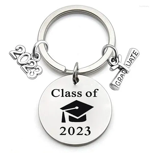 Keychains Stainless Steel Keychain 2024 Presentes de graduação com rolagem Idéia de pós -graduação para joalheria Pingente Tecking Season