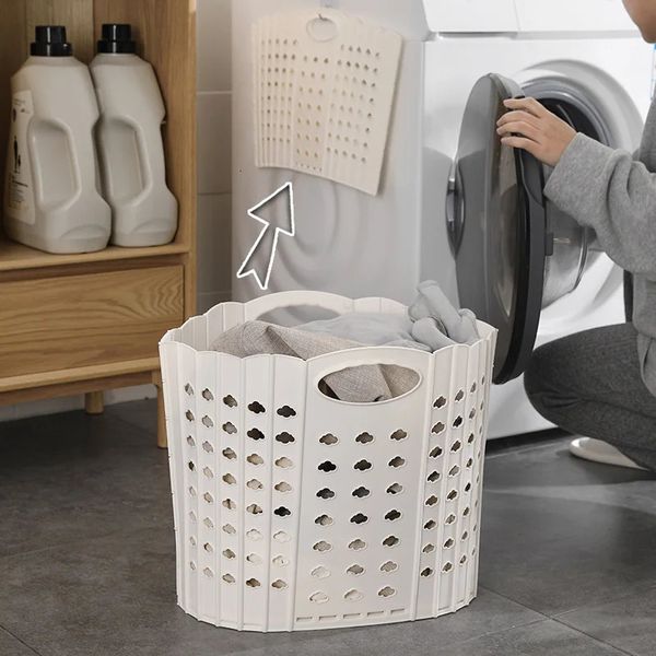 Basket per lavanderia pieghevole Save Space Washing Machine sospeso Abiti sporchi Memori per muffa grandi 240424