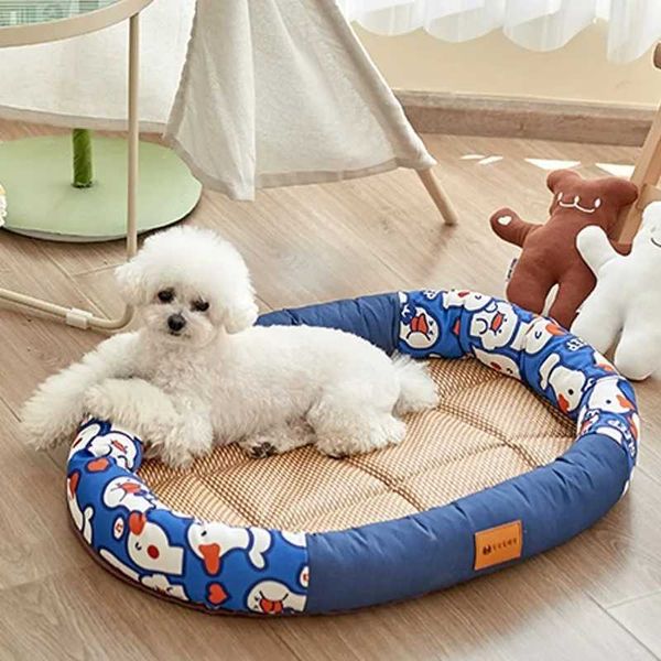 Katzenträger Kisten Häuser Kennel Sommer Four Seasons Universal Teddy Nest Hunde Bett Hund Matte Nest Sommer Coolnest Eismatte mit Accesorios 240426