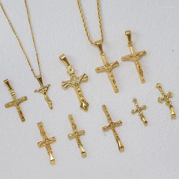 Colares pendentes Modagirl Titanium Jesus na cruz para mulheres e homens Charms religiosos Christian Colares Acessórios de jóias