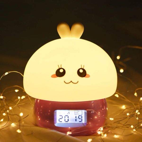 Accessori Dreave Clock Night Light Silicone Pat Pat Lamp Wake Up Fai -da -te Distermatura USB Remote Control Cartoon per bambini Decorazione carina