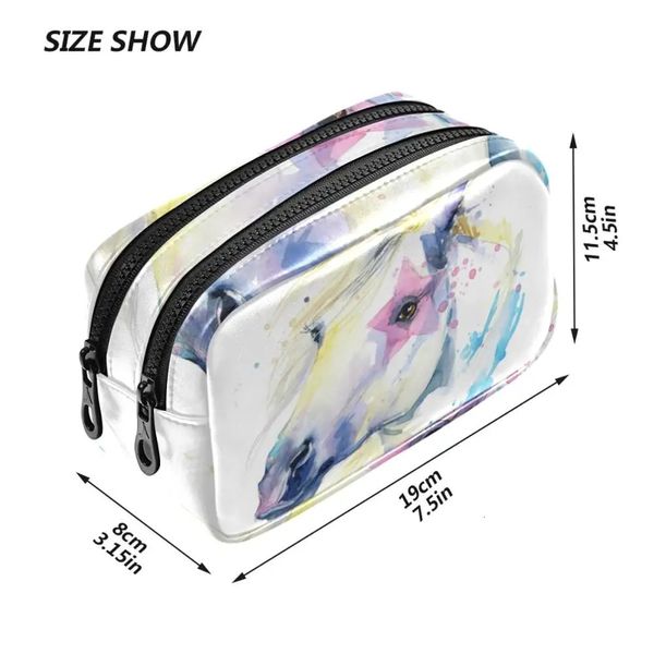 Organizador da marca Travel moda lady unicorn print saco de esteticista sacos de esteticista de grande capacidade mulher maquiagem branca 240419