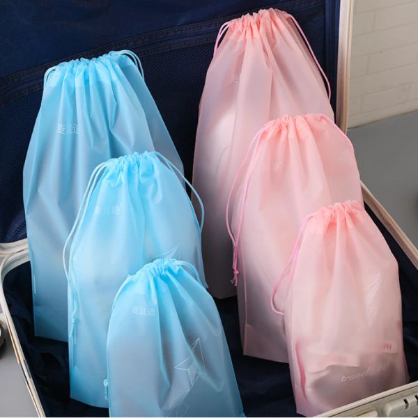 Bolsas 3pcs Transparente à prova d'água Visível Bolsa de Casa Visível Bolsa de Praia Sapateira Sapatos de Automotoria Organizador Viagem Bolsa de Armazenamento de Camping