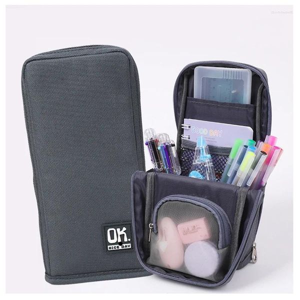 Bolsas de armazenamento Caixa de lápis pequena com tela com zíper elegante simples Durável Durável Decurso Distrito Escola Organizador de Escritório Bolsa de caneta portátil de desktop