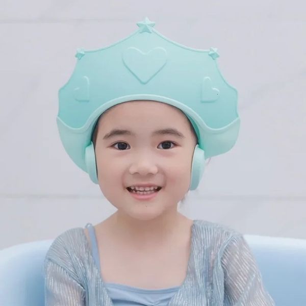 Baby shower berretto morbido cappello di lavaggio per capelli regolabile per bambini protezione per le orecchie di sicurezza per bambini shampoo bagno doccia proteggere la copertura della testa 240412