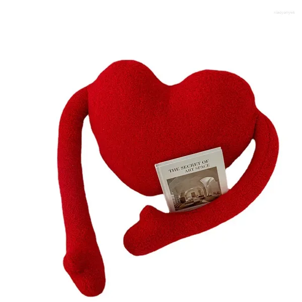 Подушка красная форма сердца бросает с рукой двойной человек подушка для кровати, девочка, домашнее украшение подушки, любители свадьбы, подарок