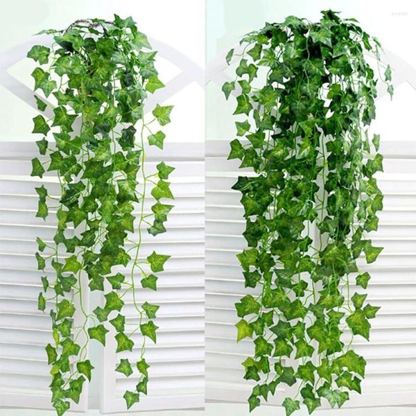 Flores decorativas 1pcs 200 cm de seda verde artificial plantas penduradas de vinha de vinha em casa na telhado jardim de casamento decoração diy decoração