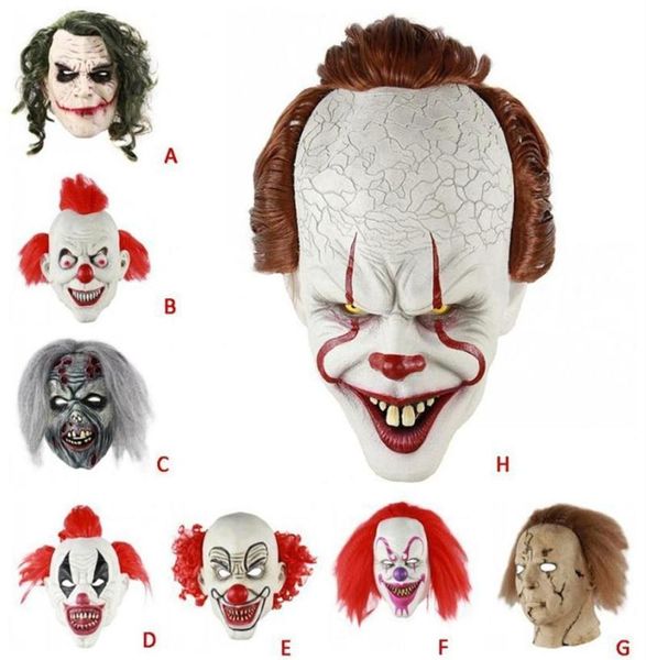 Halloween Scary Clown Mask Hair Long Hair Ghost Mask Mask Stupt Ghost Hedging Mask Zombie Mask Realistic Masks Decor283B2332961