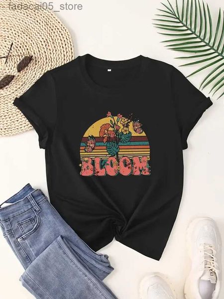 Erkek Tişörtler 2024 Buket Pattern T-shirt yaz moda kısa kollu üst baskılı o yaka gündelik giyim q240425