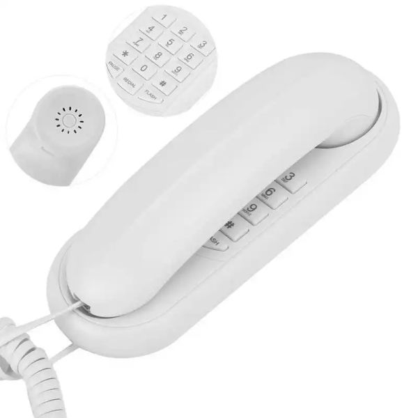 Acessórios Mini Telefone Linha Folhida Desktop com fio Fixo Fixo Fellow Poundled Extension Phone Home Phone para Family Hotel Office Uso