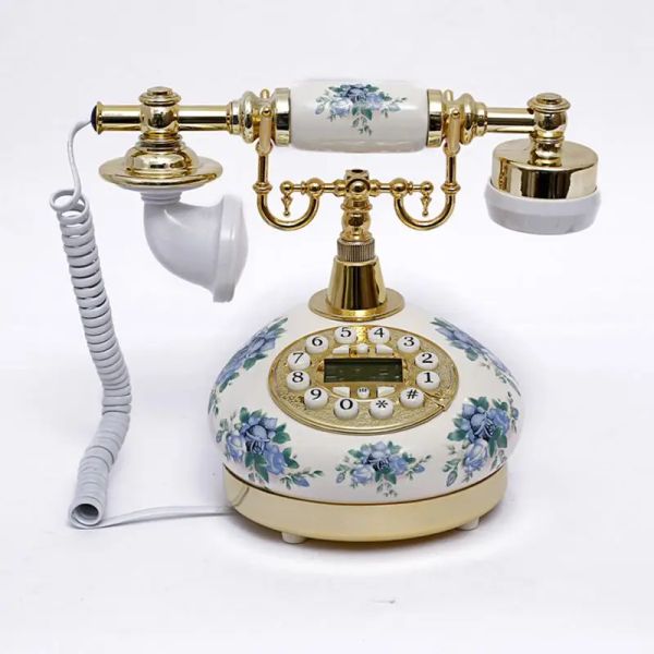 Zubehör Antique Telefon Home Vintage Corded Phone Taste Dial mit FSK- und DTMF -Anrufer -ID -Ringer -Lautstärkeanpassung Festnetz