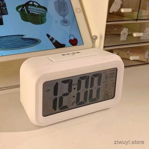 Relógios da mesa Mini Mini Andor Digital Clock Temperatura Umidade Calendário Mesa do quarto Relógio 12/24H Operação de bateria LED Relógio Decoração do escritório em casa