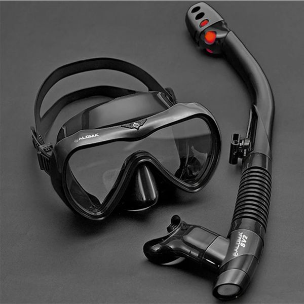 Conjunto de snorkel à prova de vazamento Anti-Fog Snuting Snorkeling Goggles Glasses com tubo de snorkel seco para mergulho com mergulho com mergulho 240422