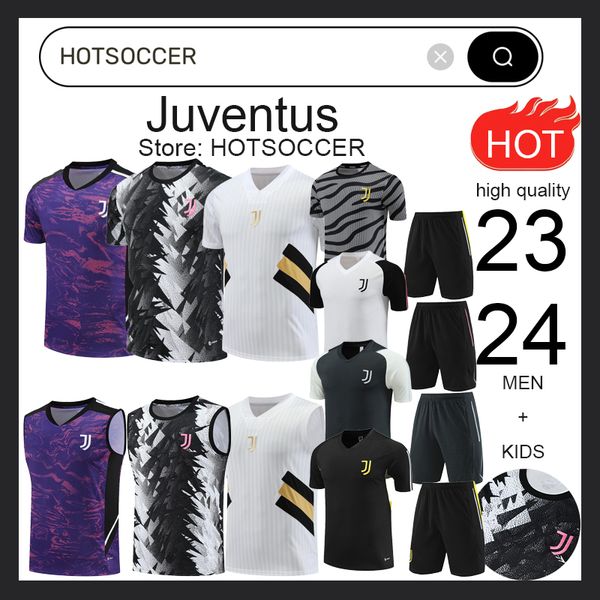 23/24 Juventus Football Jersey Treining Treinando uniforme Pogba di Maria Vlahovic Chiesa 23/24 Sportswear Men's Football Set Uniform Sportswear Hotsoccer