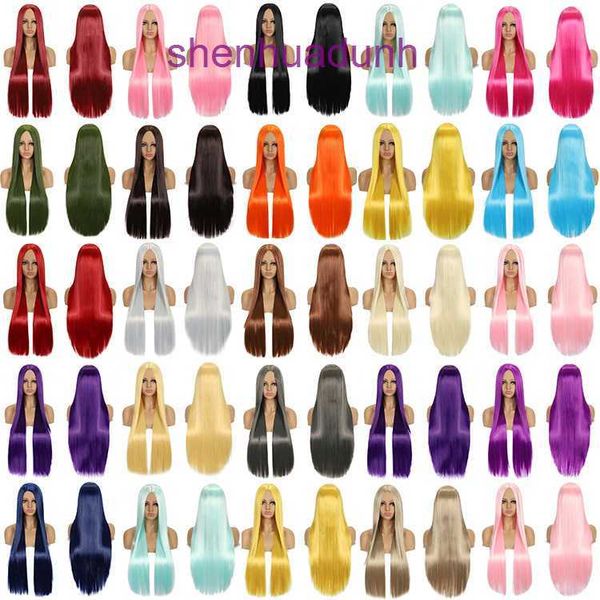 Wig Animazione cosplay parrucca divisione diviso da 80 cm capelli lisci dritti costume giornaliero coste set falsa