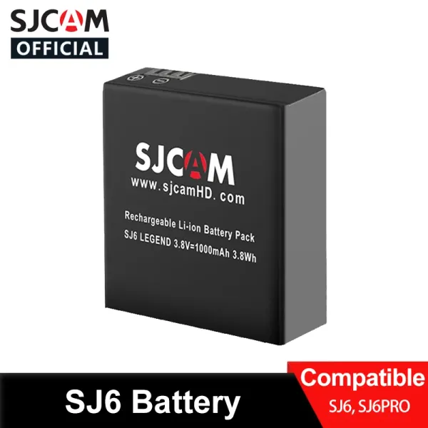 Ladegeräte SJCAM SJ6 Batterie 3,8 V 1000mah wiederaufladbare Akku Dual -Ladegerät für SJCAM SJ6 Actionkamera, Original SJCAM -Marke Batterie