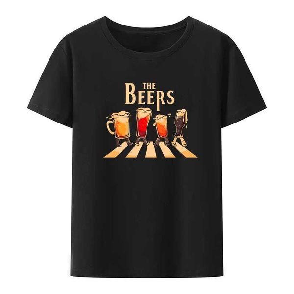 Erkek Tişörtleri Bira Grafik Baskı Eğlenceli Erkek Tişört Rahat ve Nefes Alabilir T-Shirt Camisetta Skamisa Gevşek ve Yeni Cool J240426