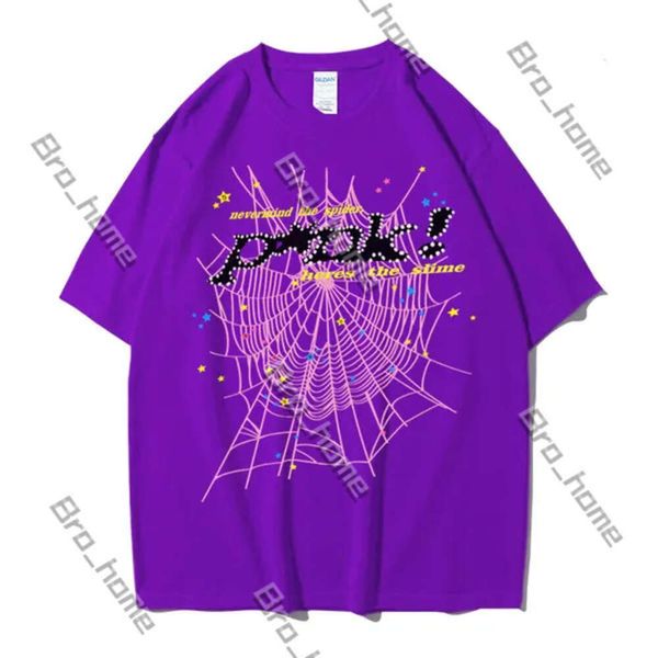 Tasarımcı T Shirt Sp5ider SP5DERS 555 Tshirt Tee Street Giyim Örümcek Web Desen Baskılı Çift Spor Gömlek Yaz Moda En İyi Avrupa Tshirts XS-2XL 712