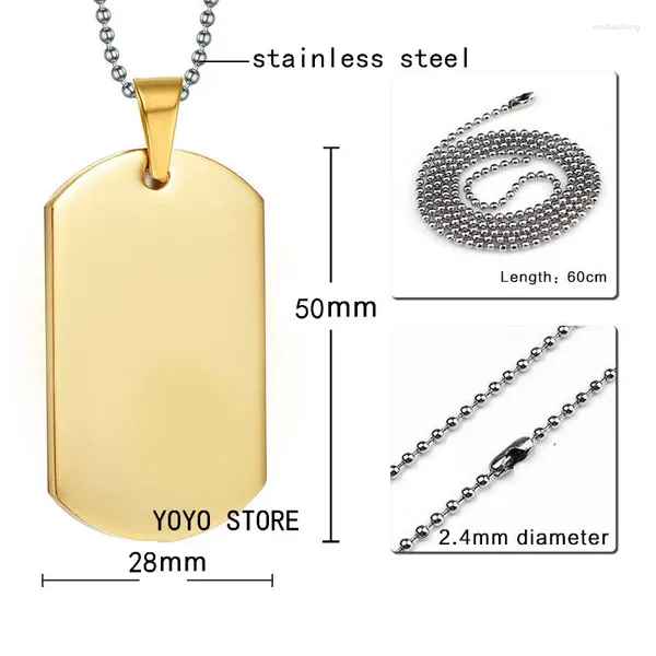 Dog Tag 316L из нержавеющей стали PET военный подвесной шарм (50 28 1,8 мм)