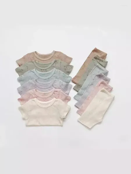 Set di abbigliamento estate baby maniche corta abiti da casa set da bambino tops cortosi 2 pezzi di cotone abiti da bambino