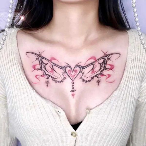 Передача татуировки наклейка Succubus Tatoo Laft Fake Tattoo для женщины Мультфильм Сердея Сексуальная Фукс Временная Тату