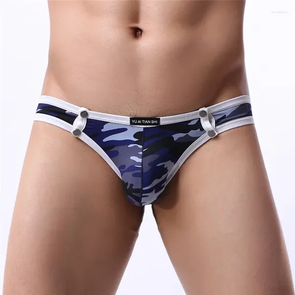 Underpants Men Briefs Camuflage Roupa Resia Men Sexy Rivet Lingerie Jockstrap Slip Homme Ropa