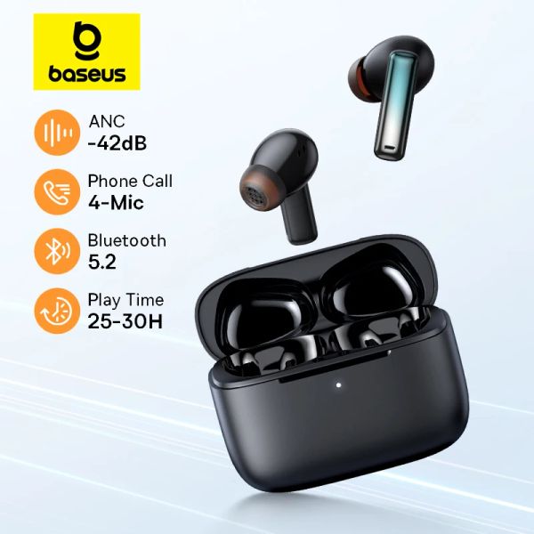 Cuffie Basichone ANC ARRECCIPO BOWIE M2 CURANTE Wireless Bluetooth 5.2 con cancellazione del rumore attivo a 42 dB 4Mic ENC Vero auricolare wireless