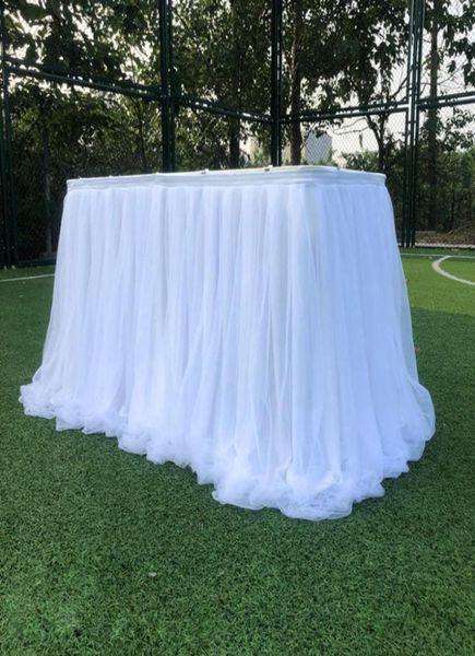 Salia de mesa de tule de 1m para decoração de festa de casamento para chá de bebê home têxteis Toalhas de mesa Tutu Supplies1382130