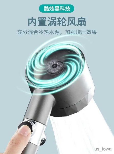 Banyo Duş Başlıkları Yeni 3 Mod Fan Pervane Duş Başlığı Yağış Filtresi Yüksek Poşsur Su Tasarrufu Duş Musluk Hortusu Set Banyo Aksesuarları