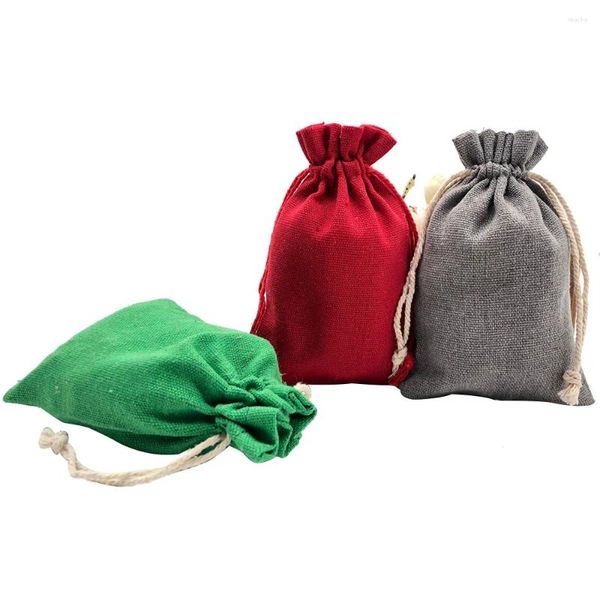 Sacos de compras 50pcs/lote 10 14cm Casto de algodão Bolsas de bolsas ecologicamente corretas Bolsas portáteis bolsa de embalagem cosmética Impressão personalizada