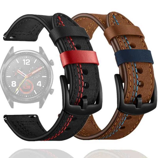 Assista Bandas Huawei Watch GT 2 tira e pulseira Huawei Galaxy Watch 46mm 42mm Smartwatch Strap de couro original 240424