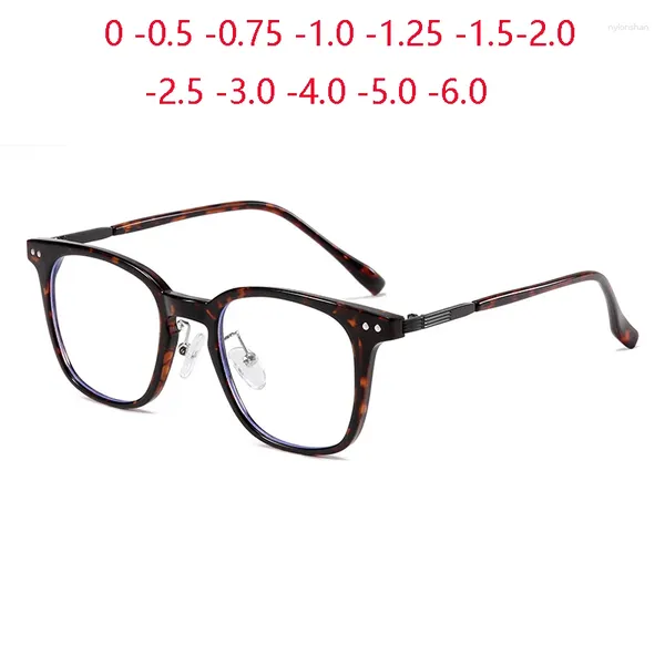 Óculos de sol LEOPARD MIOPIA MIOPIA MOOPACILES MENINOS MENINOS BLOCOGEM BLOCK BLocking Prescription Glasses 0 -0.5 -0,75 a -6,0